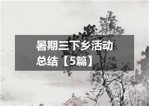 暑期三下乡活动总结【5篇】