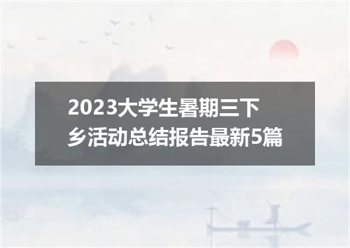 2023大学生暑期三下乡活动总结报告最新5篇