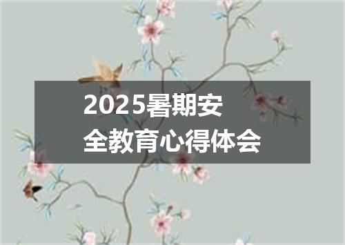 2025暑期安全教育心得体会