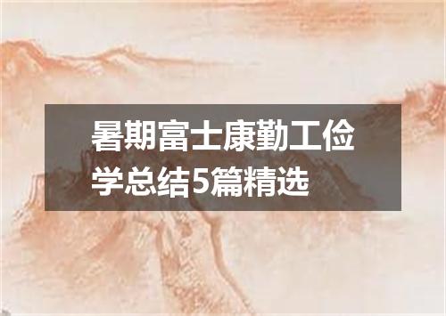 暑期富士康勤工俭学总结5篇精选