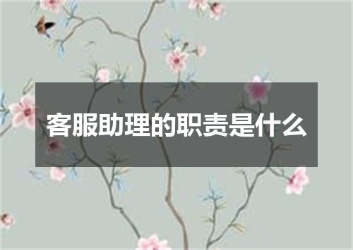 客服助理的职责是什么