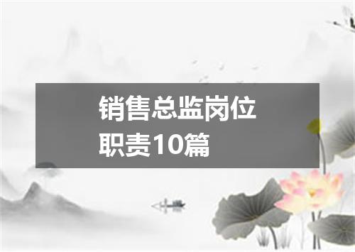 销售总监岗位职责10篇