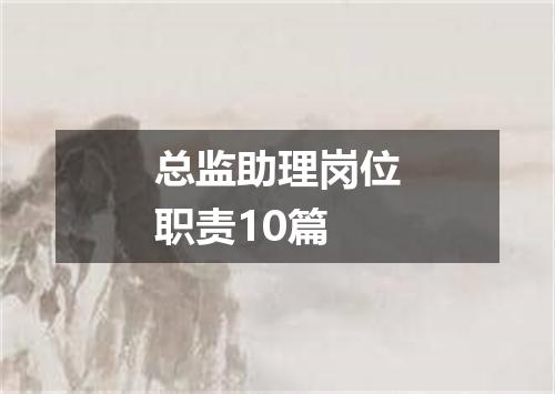 总监助理岗位职责10篇