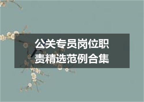 公关专员岗位职责精选范例合集