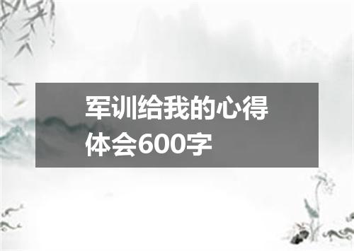 军训给我的心得体会600字