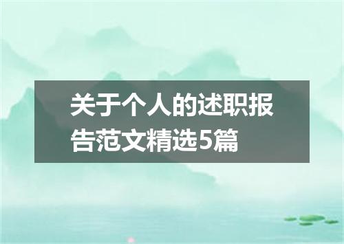 关于个人的述职报告范文精选5篇