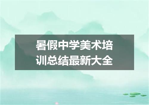 暑假中学美术培训总结最新大全