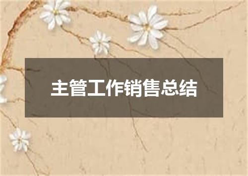 主管工作销售总结