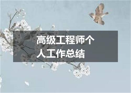 高级工程师个人工作总结