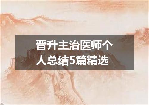 晋升主治医师个人总结5篇精选