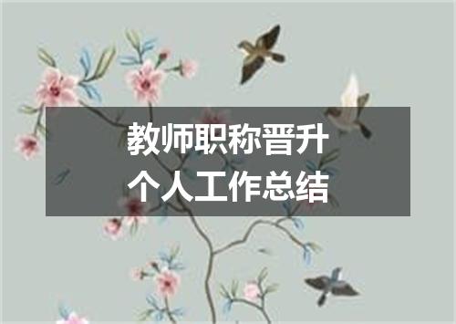 教师职称晋升个人工作总结