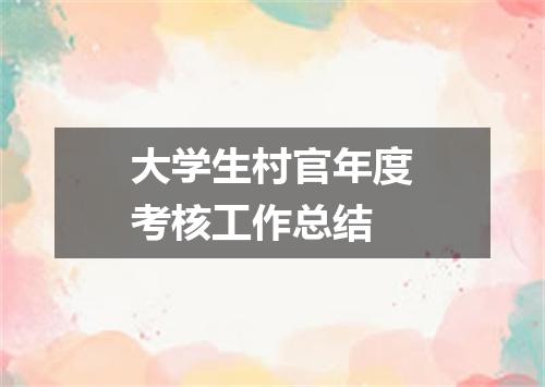 大学生村官年度考核工作总结