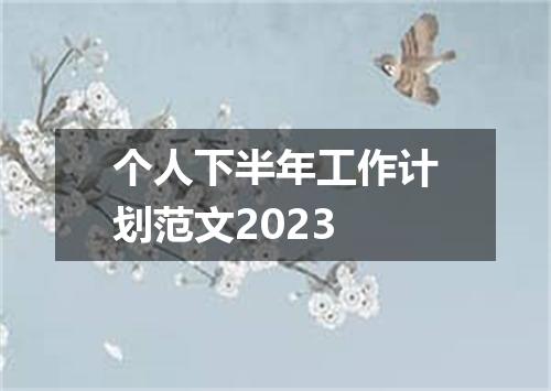 个人下半年工作计划范文2023