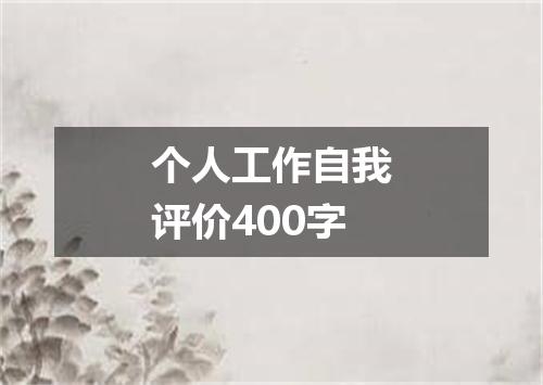 个人工作自我评价400字