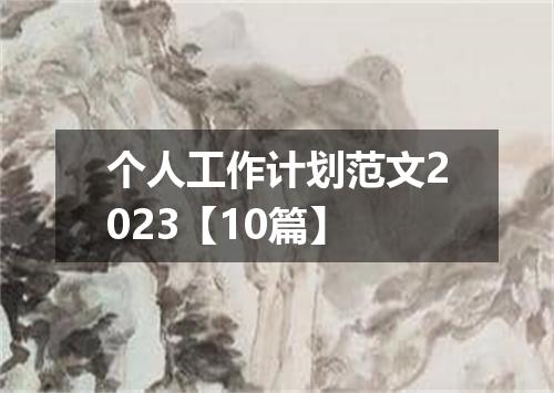 个人工作计划范文2023【10篇】