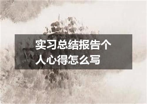 实习总结报告个人心得怎么写