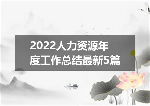 2022人力资源年度工作总结最新5篇