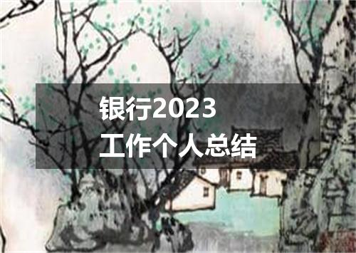 银行2023工作个人总结