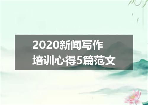2020新闻写作培训心得5篇范文