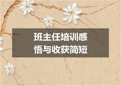 班主任培训感悟与收获简短