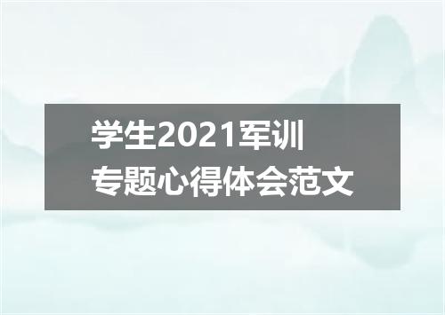 学生2021军训专题心得体会范文