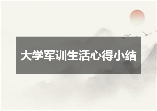 大学军训生活心得小结