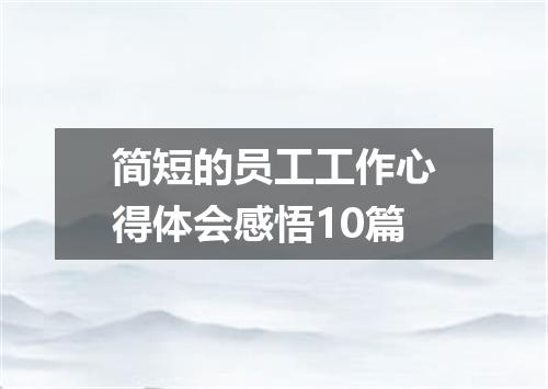 简短的员工工作心得体会感悟10篇