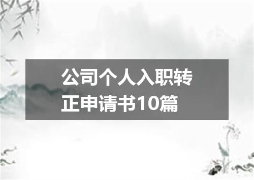 公司个人入职转正申请书10篇