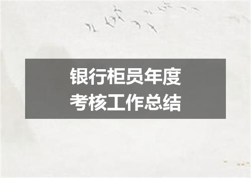 银行柜员年度考核工作总结