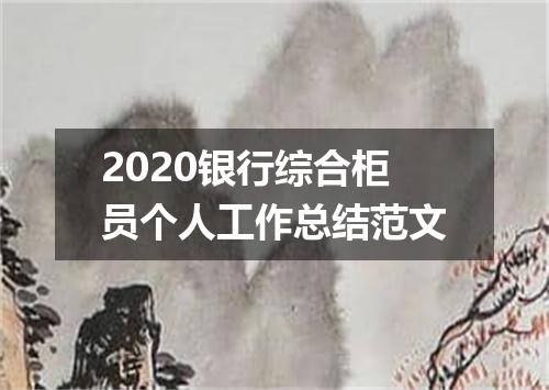 2020银行综合柜员个人工作总结范文