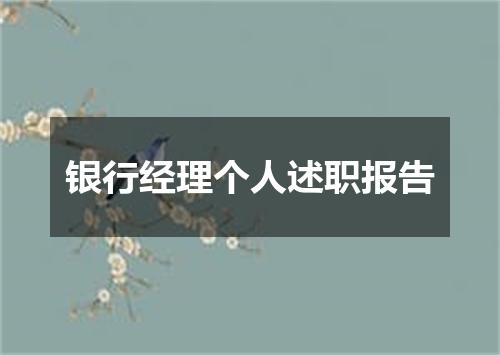 银行经理个人述职报告