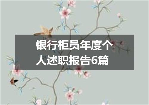 银行柜员年度个人述职报告6篇