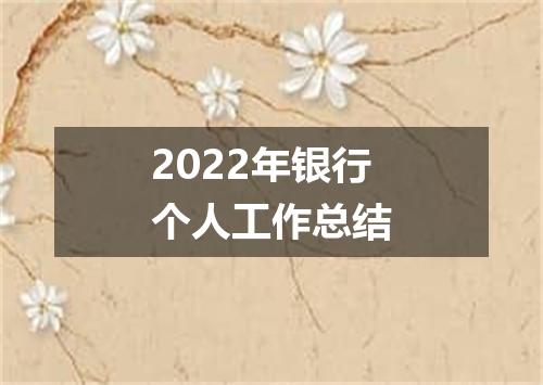 2022年银行个人工作总结
