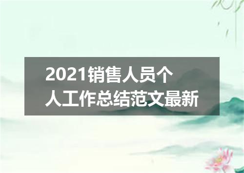 2021销售人员个人工作总结范文最新