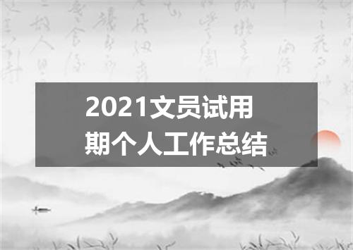 2021文员试用期个人工作总结