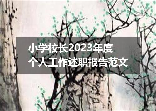 小学校长2023年度个人工作述职报告范文