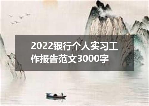 2022银行个人实习工作报告范文3000字