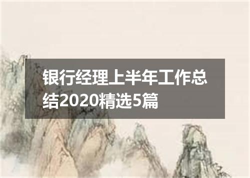 银行经理上半年工作总结2020精选5篇
