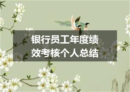 银行员工年度绩效考核个人总结