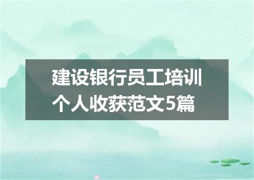 建设银行员工培训个人收获范文5篇