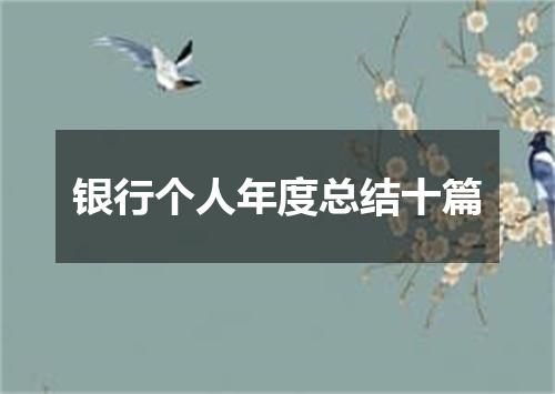 银行个人年度总结十篇