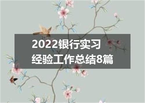 2022银行实习经验工作总结8篇