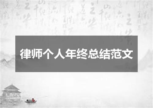律师个人年终总结范文