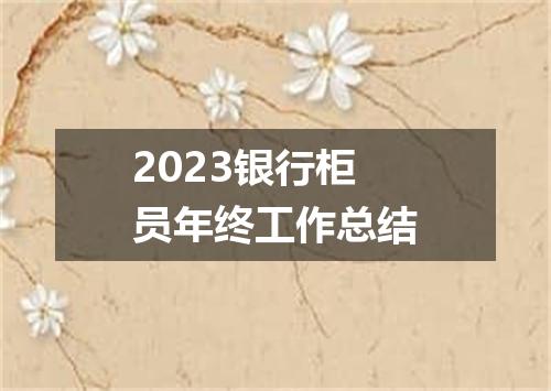 2023银行柜员年终工作总结