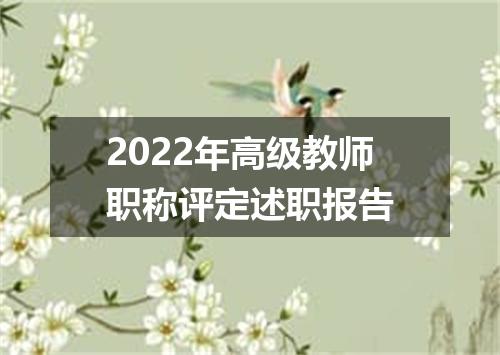 2022年高级教师职称评定述职报告