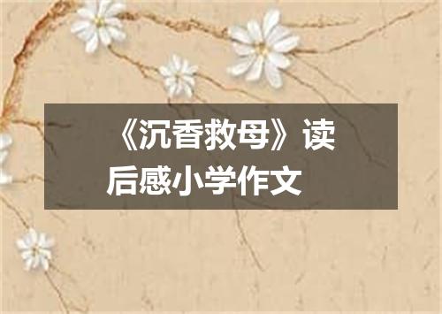 《沉香救母》读后感小学作文