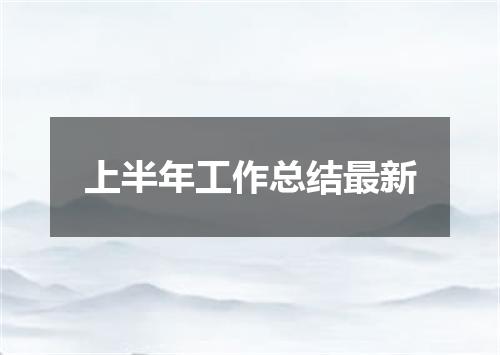 上半年工作总结最新