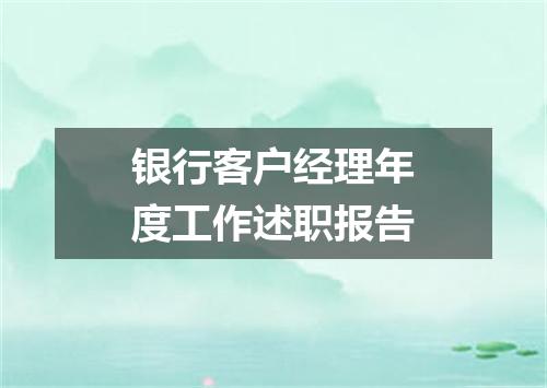 银行客户经理年度工作述职报告