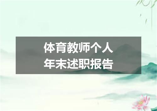 体育教师个人年末述职报告
