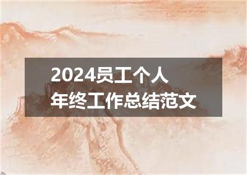 2024员工个人年终工作总结范文
